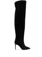 Paris Texas cuissardes Stiletto en daim 100 mm - Noir - thumbnail