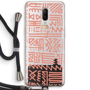 Marrakech Pink: OnePlus 6 Transparant Hoesje met koord