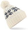 Beechfield CB456 Fair Isle Snowstar® Beanie - Off White/Navy/Sky Blue - One Size