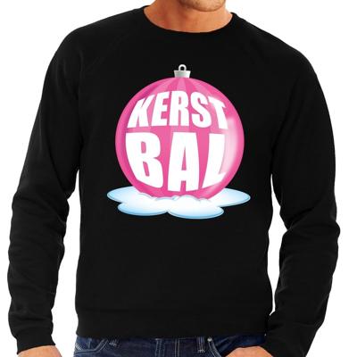 Foute kersttrui kerstbal roze - sweater - zwart - voor heren - kerstballen trui Foute kersttrui kerstbal roze - sweater - zwart - voor heren - kerstballen trui