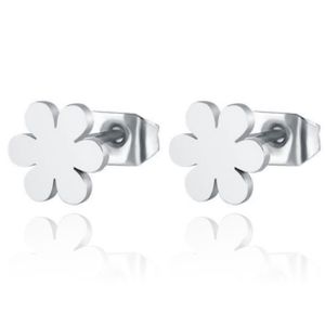 Cilla Jewels oorknoppen Edelstaal Bloem Zilverkleurig