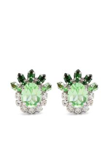 Christian Dior Pre-Owned boucles d'oreilles serties de cristal (années 1970) - Vert