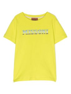 Missoni Kids t-shirt en coton à logo embossé - Jaune