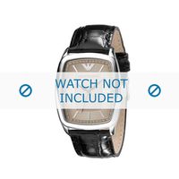 Armani horlogeband AR0409 Leder Zwart 23mm Armani horlogeband AR0409 Leder Zwart 23mm