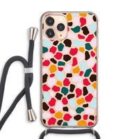 Colored Giraffe: iPhone 11 Pro Max Transparant Hoesje met koord