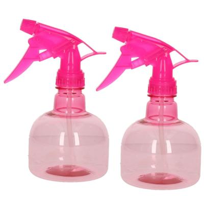 Plasticforte Waterverstuiver/plantenspuit - 3x stuks - 330 ml - roze - schoonmaakspuiten