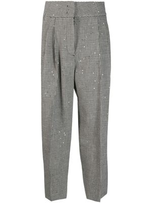 Fabiana Filippi pantalon plissé à motif pied-de-poule - Noir