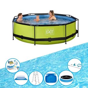 EXIT Zwembad Lime - Frame Pool ø300x76cm - Super Set