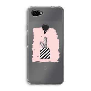 Zwart-wit cactus: Google Pixel 3a Transparant Hoesje