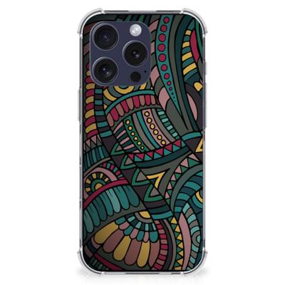 iPhone 16 Pro Max Doorzichtige Silicone Hoesje Aztec iPhone 16 Pro Max Doorzichtige Silicone Hoesje Aztec