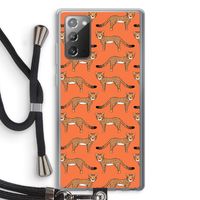 Cheetah: Samsung Galaxy Note 20 / Note 20 5G Transparant Hoesje met koord