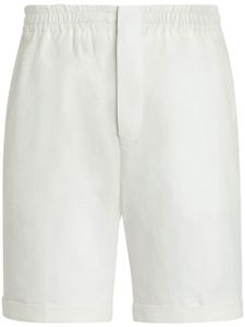 Zegna short en lin à taille élastiquée - Blanc