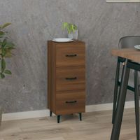 Dressoir 34,5x34x90 cm bewerkt hout bruineikenkleurig - thumbnail