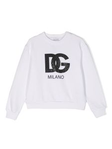 Dolce & Gabbana Kids sweat en coton à logo imprimé - Blanc