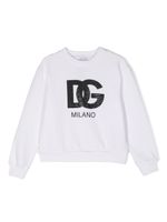 Dolce & Gabbana Kids logo-print cotton sweatshirt - Blanc