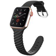 Siliconen 'Twist' bandje - Zwart - Geschikt voor Apple Watch 38mm / 40mm / 41mm - thumbnail