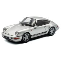 Solido Modelauto - Porsche 911 - zilver/zwart - 10 x 4 x 3 cm - speelgoedauto