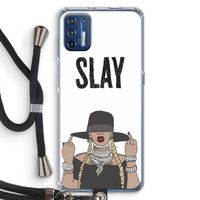 Slay All Day: Motorola Moto G9 Plus Transparant Hoesje met koord