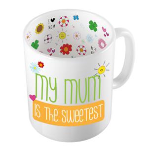 Bellatio Decorations Cadeau koffie/thee mok voor mama - oranje - mama is de liefste - Moederdag   -