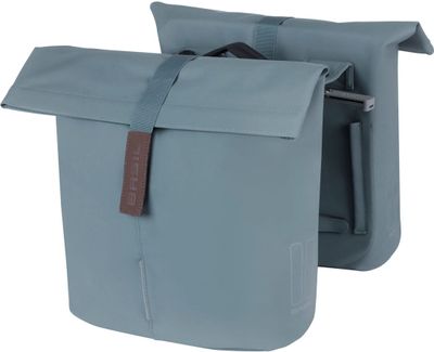 Basil tas city dubbel mik vegan leather | graphite blue