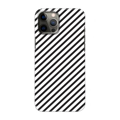 Strepen zwart-wit: Volledig geprint iPhone 12 Pro Max Hoesje