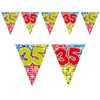 1x Mini vlaggenlijn / slinger verjaardag versiering 35 jaar 1x Mini vlaggenlijn / slinger verjaardag versiering 35 jaar