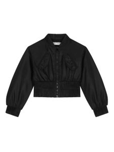 Dolce & Gabbana Kids veste bomber à plaque logo - Noir