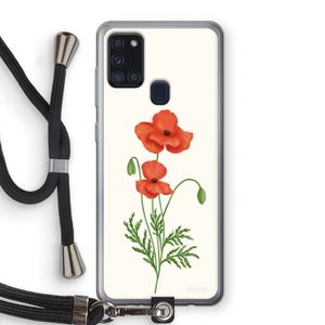 Red poppy: Samsung Galaxy A21s Transparant Hoesje met koord