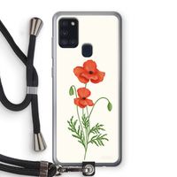 Red poppy: Samsung Galaxy A21s Transparant Hoesje met koord