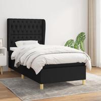 Boxspring met matras stof zwart 90x190 cm Boxspring met matras stof zwart 90x190 cm