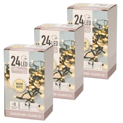 Anna's Collection Kerstverlichting - 3x -timer - 20 Led's - warm wit - lichtsnoer