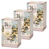 Anna's Collection Kerstverlichting - 3x -timer - 20 Led's - warm wit - lichtsnoer