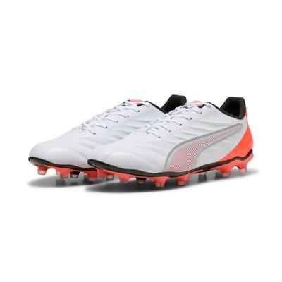 PUMA King Pro Gras / Kunstgras Voetbalschoenen (MG) Wit Felrood Zwart