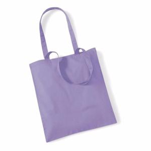 Draagtasje met hengsels - lila paars - 42 x 38 cm - katoen - 10 liter - boodschappen - gymtas