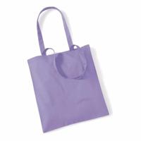 Draagtasje met hengsels - lila paars - 42 x 38 cm - katoen - 10 liter - boodschappen - gymtas