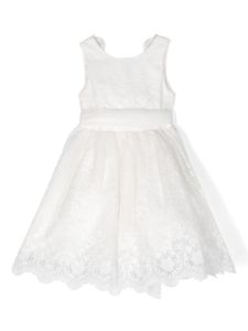 Abel & Lula robe à appliqués fleur - Blanc