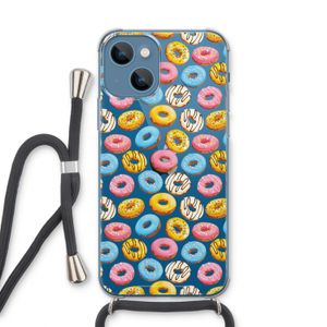 Pink donuts: iPhone 13 Transparant Hoesje met koord