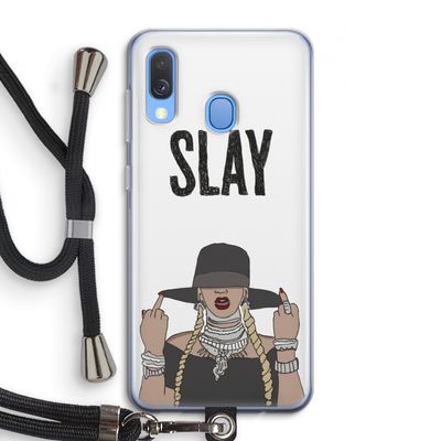 Slay All Day: Samsung Galaxy A40 Transparant Hoesje met koord
