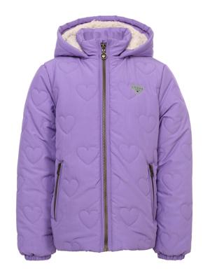 LOOXS Little winter jas meisjes - paars - gewatteerde hartjes