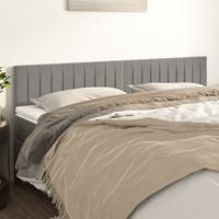 Hoofdborden 2 st 100 x 5 x 78/88 cm fluweel lichtgrijs