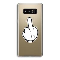 Middle finger white: Samsung Galaxy Note 8 Transparant Hoesje