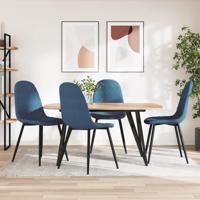 Eetkamerstoelen 4 st fluweel blauw - thumbnail