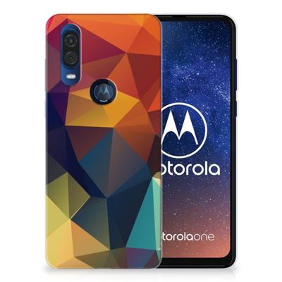 Motorola One Vision | TPU Hoesje | Polygon Color