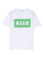 MSGM Kids t-shirt en coton à logo imprimé - Blanc