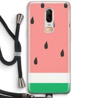 Watermeloen: OnePlus 6 Transparant Hoesje met koord