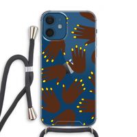 Hands dark: iPhone 12 Transparant Hoesje met koord