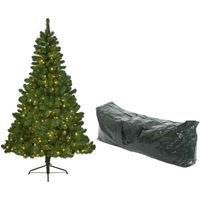 Kunst kerstboom Imperial Pine met verlichting 210cm en opbergzak - thumbnail