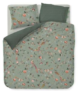 PiP Studio Dekbedovertrek Good Nightingale - Light Green-1-persoons (140 x 200/220 cm)