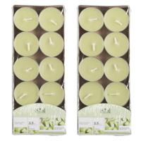 Arti Casa Geurtheelichtjes - 20x stuks - meloen - lichtgroen - was - 3,5 uur