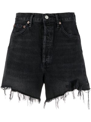 AGOLDE short Stella en jean à taille haute - Noir
